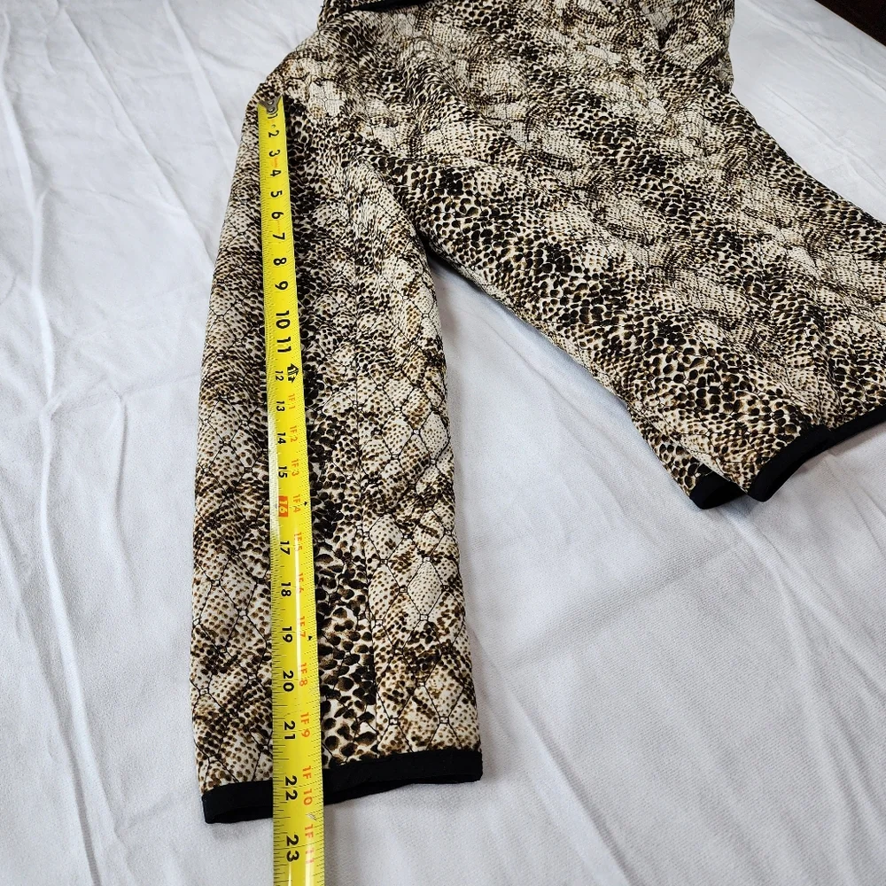 RQT Woman Black Beige Quilted Lightweight Boho Jacket Blazer Size M - Picture 6 of 12